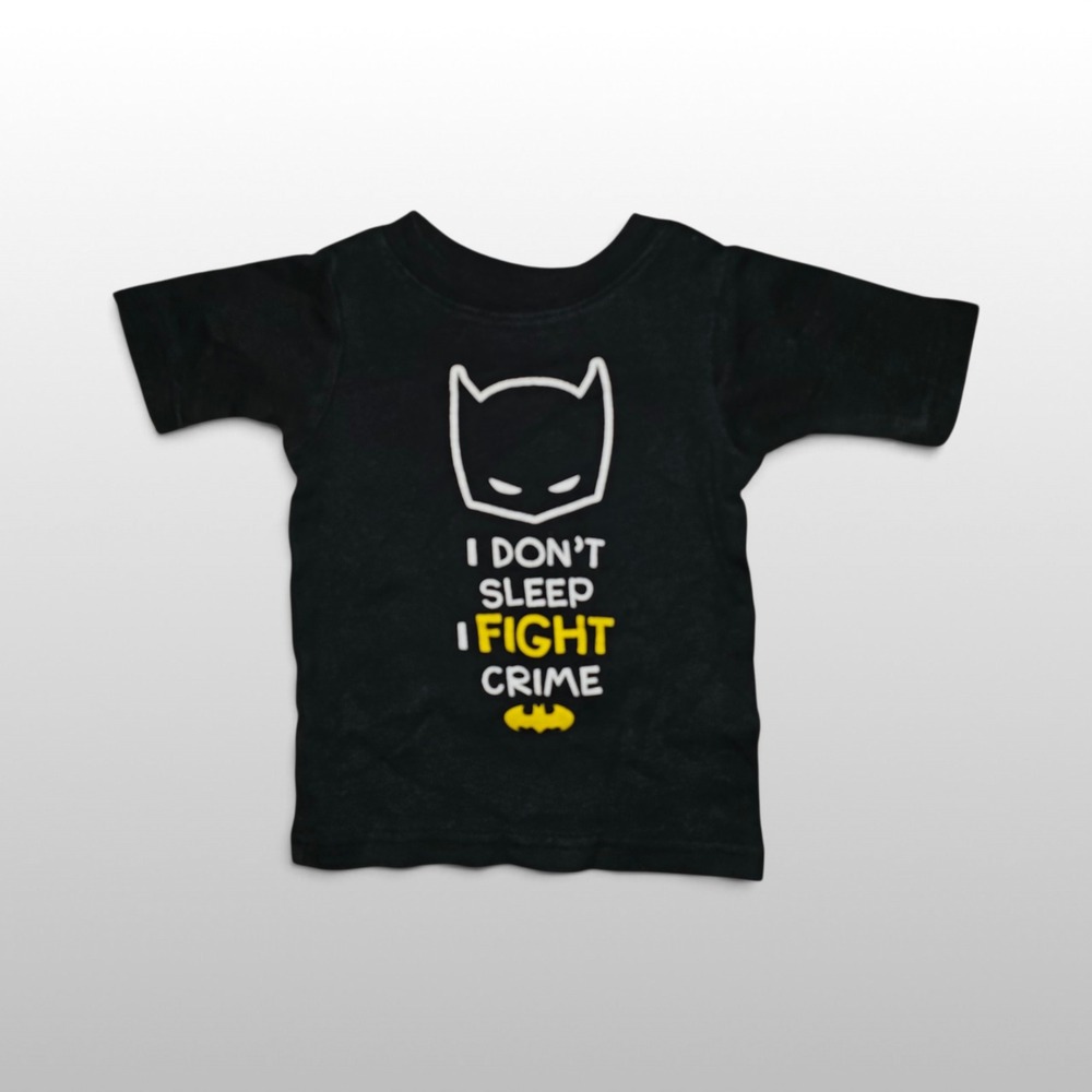 Toddler Batman Graphic Tee I Don't Sleep I Fight Crime Black 24M Superhero Shirt